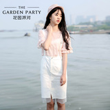 花园派对夏季新品女装韩版文艺纯色网纱背带裙半身裙子中裙