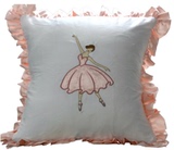 DiKayes/迪卡伊法式粉色芭蕾女孩绣花抱枕女儿房靠包样板房方枕