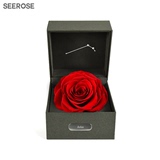 SEEROSE白羊座星座永生花进口巨型保鲜玫瑰礼盒创意表白生日礼物
