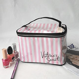 外贸大牌VS/维密手提化妆箱粉色条纹大容量防水收纳袋洗漱包包