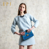 EPJ 2016春季时装新款圆领女士羊毛上衣 毛呢女长袖修身外套韩版