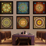 唐卡民族风装饰画餐厅酒店客厅现代中式复古壁画玄关创意有框画