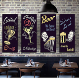 现代简约酒吧装饰画咖啡厅挂画冷饮店壁画餐厅无框画西餐厅定做画