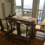 新中式实木茶桌餐桌禅意老榆木餐椅茶椅主人椅茶楼桌椅设计组合
