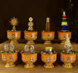 藏传佛教用品批发密宗法器净水杯圣水杯供水杯八供套装整套结缘
