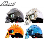 日本高端品牌Masei 瑪星兒电镀头盔摩托车头盔 哈雷头盔 骷髅头盔