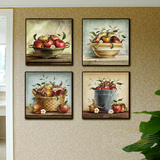 现代餐厅红酒杯水果欧式装饰画组合厨房壁画有框画欧式挂画墙壁画