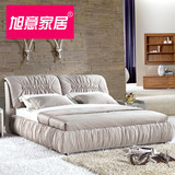 旭意 可拆洗布艺床小户型布床双人床1.8米大床品牌婚床送货软床