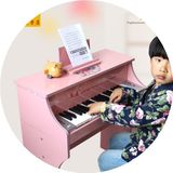 三森 37键手工木制质儿童多功能电子琴钢琴USB播放带凳子麦克风