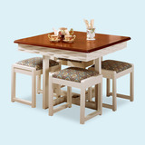 工厂直销小户型桌子餐厅家具地中海实木餐桌椅组合饭桌特价包安装