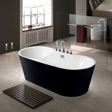 无缝一体亚克力浴缸薄边窄边欧式现代浴缸带龙头五件套1.7米