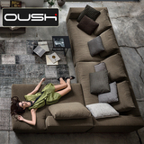 北欧宜家布艺沙发 羽绒沙发 创意小户型客厅沙发自由组合布沙发