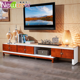 新柜尔 客厅大理石电视柜 茶几组合现代简约地柜实木组装可伸缩