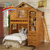 七彩精灵创意儿童床实木床家具树屋床上下床双层床高架床极美家具