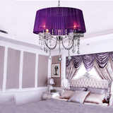 浪漫温馨 LED主卧室水晶吊灯具欧式圆形客厅美式现代简约餐厅房间