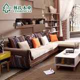 林氏木业现代布艺沙发小户型储物多功能客厅布沙发组合可拆洗963*