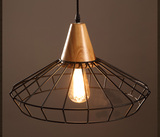 北欧现代简约铁艺木头吊灯连锁餐厅饭店酒吧LOFT灯饰创意个性灯具