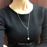 【天天特价】Sophie_D镂空三角水滴珍珠几何锁骨毛衣长项链 X116