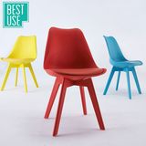 新款休闲塑料餐椅 现代简约创意伊姆斯椅子彩色书桌椅洽谈