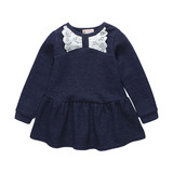 日本原单丸高空气棉纯棉加厚婴儿儿童女童长袖连衣裙上衣非常柔软