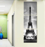 巴黎铁塔挂画 艾菲尔铁塔装饰画 客厅卧室玄关过道墙上竖式无框画