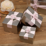 花半里 2016创意结婚马口铁喜糖盒个性定制欧式婚礼粉色糖果盒子