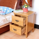 楠竹子实木床头柜简约现代中式特价边柜床边卧室小户型收纳柜仿古