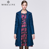 MORELINE沐兰2015冬季新款女装毛呢外套中长款高端呢子大衣