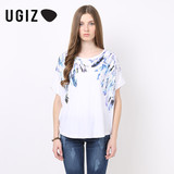 UGIZ韩国夏季女装时尚休闲印花短袖百搭打底T恤UBTX507A专柜正品