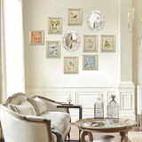 家装狂欢节 欧美式卧室客厅沙发有框挂画 现代花鸟蝶组合装饰画H