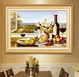 油画古典静物现代手绘装饰画餐厅挂画风景纯手工壁画欧式葡萄水果