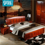 享钰现代中式全实木纯实木床柏木床双人床1 8米1 5米高箱床箱体