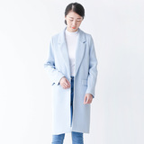 韩国东大门春季新款女式外套长款西装领一粒扣薄款大衣女2186