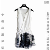 惠颜 圣迪奥2015夏装新款女无袖拼接印花中款连衣裙S15281232