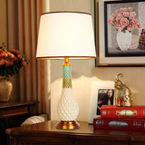 美式陶瓷台灯书房床头全铜台灯欧式现代创艺客厅卧室酒店装饰台灯
