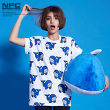 【NPC】CC IS COMING潮牌 南京纪念款 七周年蓝鲸满印 短袖T恤