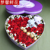生日红玫瑰礼盒鲜花同城速递南宁柳州桂林梧州北海防城港钦州贵港