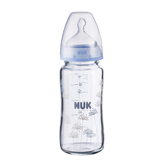 【天猫超市】德国NUK玻璃奶瓶/新生儿宽口玻璃240ML 硅胶奶嘴1号