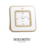 日本代购 MIKIMOTO 御木本 一颗珍珠 金/银 两色 方形 座钟 预定