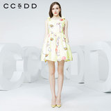 CCDD2016夏装新款专柜正品女甜美中国画印花A字裙通勤文艺连衣裙