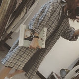 2016夏装新品宽松显瘦风衬衫 韩版中长款衬衣防晒外套女学生