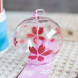 2个包邮/樱花风铃 日式和风彩绘 创意玻璃工艺品生日礼物品挂件