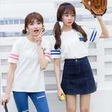 T恤女夏简约短袖体恤宽松显瘦半袖上衣服韩版学生闺蜜姐妹装班服
