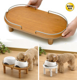 日本Richell利其尔木制宠物餐桌 猫碗狗碗饭桌 吃饭食盆台子