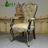 欧式餐椅橡木餐椅头层牛皮椅子餐桌椅组合真皮餐椅高档实木家具