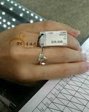 香港代购周大福专柜正品18K白色黄金 三角形钻石戒指 女款钻戒