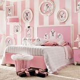 儿童床女孩公主实木床粉色儿童家具套房组合女孩卧室青少年