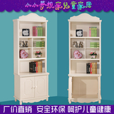 韩式田园简约白色小户型实木两门书柜书架书橱组合柜特价欧式书柜
