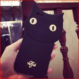 刘亦菲同款黑猫iPhone6plus手机壳硅胶苹果5s保护套卡通可爱软壳
