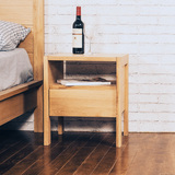 简木家具 北欧现代简约全实木床头柜收纳储物柜迷你抽屉整装橡木